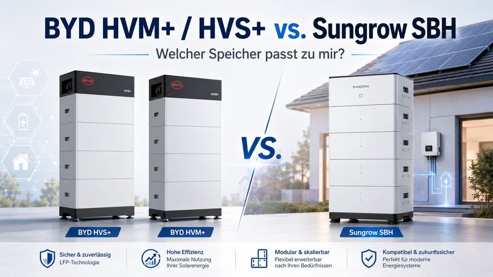 BYD HVM+ / HVS+ vs. Sungrow SBH: Welcher Speicher passt zu mir?