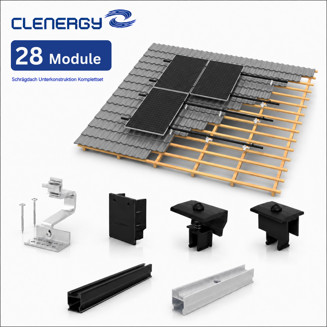 Clenergy SolarRoof Pro 2.0 Schrägdach-Unterkonstruktion Komplettset BlueTC