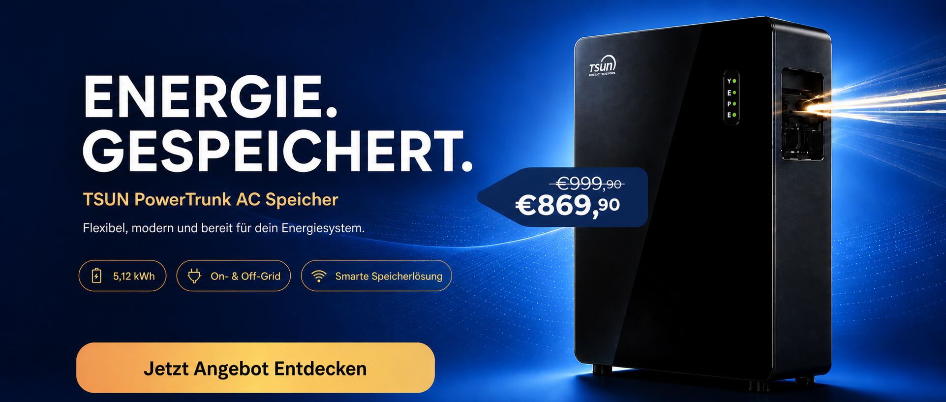 TSUN PowerTrunk Ac Speicher Balkonkraftwerk BlueTC